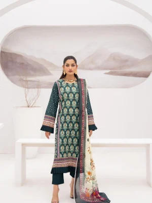 Gull-E-Noor MFDS-D4-GN-3P-07 Slub Lawn Three Piece